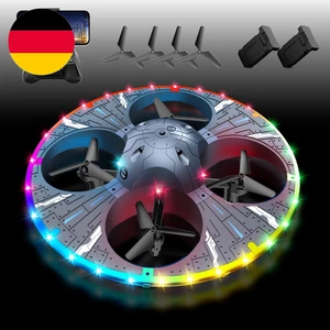 RC UFO Drohne Für Kinder Und Anfänger, Mini Drohne Mit Kamera Und Bunten LED Lic - Bild 1 von 12