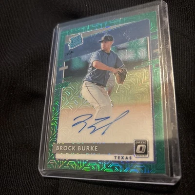 2020 Panini Donruss Optic Rated Rookie Brock Burke Green Mojo Prizm /99  - Image 1 of 2