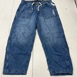 Gap Blue Mid Rise Pull-On Barrel SuperSoft Jeans Women's Size Large NEW - Picture 1 of 7