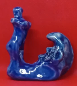 "Chloe and Blue Moon" -Lovely Original Clay Sculpture. Hand made & glazed. - Picture 1 of 10