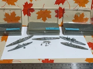 5 Vintage Soft Metal WWII Miniature Ships various models C in C Casting - Picture 1 of 10