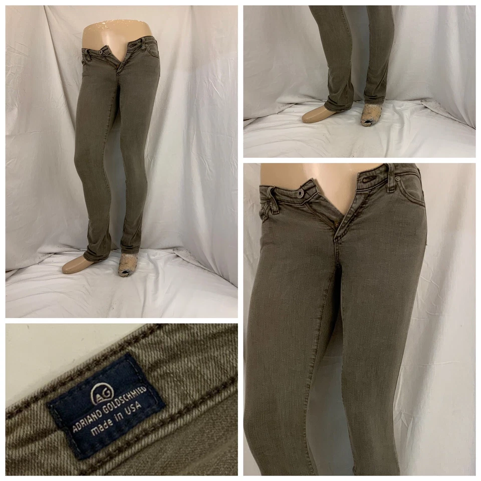 Jeans Adriano Goldschmied Talla 25 Marrón Corte Bota Ajustado Hecho en EE. UU. YGI V1-466 Foto 1 de 4