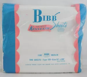 Vtg Full Sheet Set Fine Muslin 2 White Bibb Kennesaw 81" x 108" Sealed Package - Picture 1 of 6