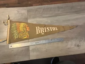 Vintage Filz Wimpel Bristol Virginia Indianerhäuptling - Bild 1 von 7
