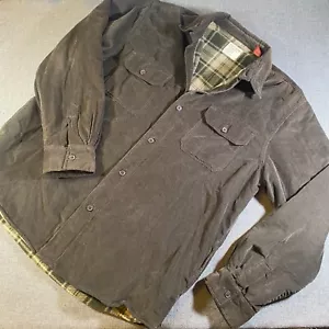 Chaps Denim Corduroy Blanket Flannel Lined Chore Shaket Jacket Mens 2XLT Brown - Picture 1 of 7