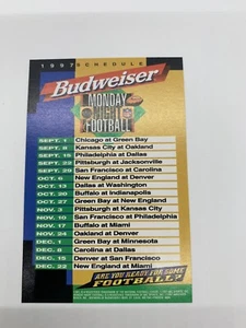 Two 1997 NFL Monday Night Football MNF Pocket Schedule - sponsor Budweiser Beer - Picture 1 of 1
