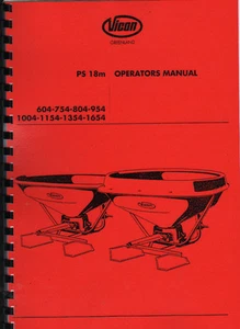 Vicon Vari Spreader 604-754-804-954-1004-1154-1354-1654 Operator Manual - Foto 1 di 1