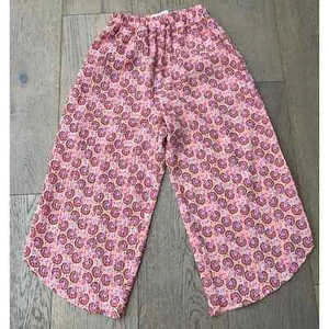 Zara Girls Pink Print Wide Leg Pants Sz 6 - Picture 1 of 5
