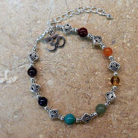 Irish Genuine Hematite gemstone stretch beaded Celtic Knot bracelet Chakra
