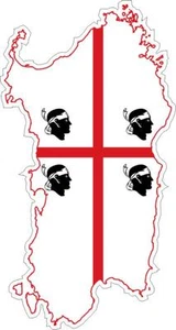 aufkleber sticker decal emblem flagge fahne landkarte karte SARDINIEN italien - Picture 1 of 1
