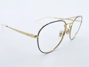 NOS Ray Ban Aviator Eyeglasses RB 6414 FRAMES 2979 Gold 55[]18-140 Blue I060 - Picture 1 of 8
