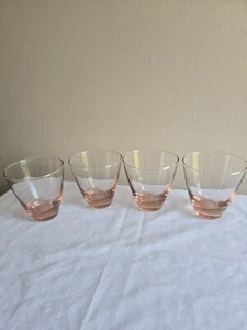4er Set Vintage Hellrosa 12oz Trinkgläser Bargeschirr Glaswaren - Bild 1 von 11