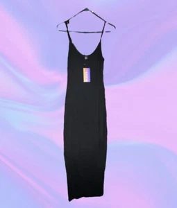 NEW NWT SHEIN SXY Women's Solid Color Cami Long Dress Size Small Color Black - Picture 1 of 2