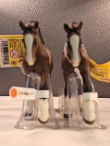 Safari Ltd CLYDESDALE Horse Pair Animal Figure Retired 2004 NWT - Picture 1 of 8