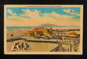 Saltair Pavilion 1951 desde Top Roller Coaster Amusement Park Salt Lake City UT - Imagen 1 de 2