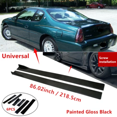 86" Universal Fit For Chevy Monte Carlo 00+ Side Skirt Lip Splitter Rocker Panel - Image 1 of 4