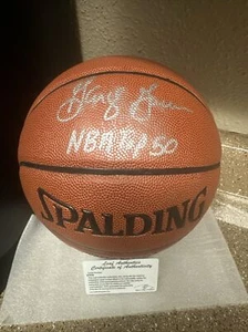 🌟HOF GEORGE GERVIN SIGNED BALL🌟LEAF COA/HOLO ALSO SCHWARTZ HOLOGRAM “NEW”W/BOX - Picture 1 of 11