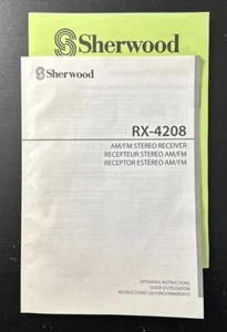 Sherwood Operating Instructions Manual For RX-4208 AM/FM Stereo Receiver - Picture 1 of 1