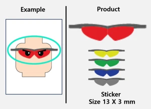 (15mm) Face sunglasses sticker / head print minifigure compatible brick moc - Picture 1 of 12