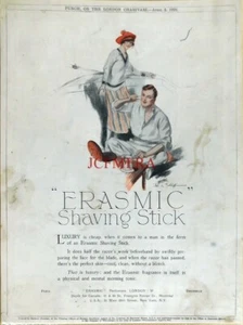 ERASMIC 'Shaving Stick' ADVERT : Vintage 1922 Shepperson Print - Picture 1 of 1