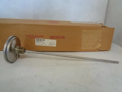 NEW WEKSLER 3A1244DLX 3" BIMETAL THERMOMETER RANGE-18/123C & 0/250F 1/2"NTP - Image 1 of 2