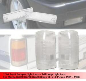 Front Bumper Light Lens + Tail Light Clear Lens Fit Mazda B2000 B2200 B2600