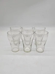 VINTAGE Set of 4 Enjoy COKE/Enjoy COCA COLA WHITE LABEL DRINKING GLASSES - Picture 1 of 14