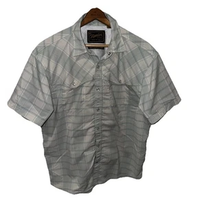 Howler Bros Open Country Pearl Snap Shirt Short Sleeve Light Green Size Large - Picture 1 of 16