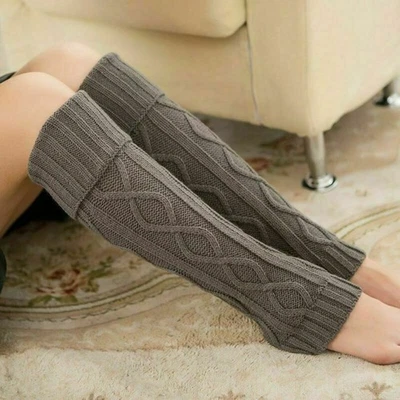Invierno Mujeres Tejido Rodilla Alta Calentadores de Piernas Crochet Slouch Leggings Bota Calcetines Cálidos Foto 1 de 4