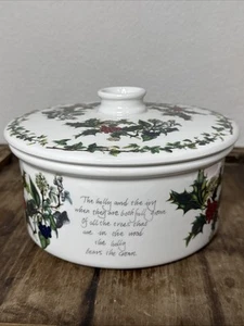Portmeirion "The Holly & The Ivy" Round Covered Casserole Dish England Christmas - Picture 1 of 15