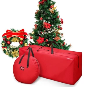 2 Pack 4.4ft Christmas Tree Storage Bag and 2ft Wreath Storage Container for ... - Picture 1 of 9