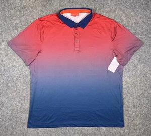 Redvanly Devon Polo Shirt Men’s XXL Red Blue Ombré Performance Golf Stretch READ - Picture 1 of 9