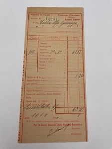Vecchia Bolletta Esattoria n.13291 Comune di Napoli Chiaia anno 1900 - Picture 1 of 1