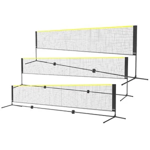 Badminton Net Height Adjustable Volleyball Net, 17ft Wide Pickleball Net w/Stand - Picture 1 of 11