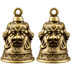 2pcs Brass Lion Head Bells for DIY Jewelry Making