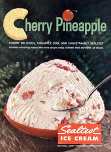 1961 Sealtest Cherry Pineapple Ice Cream: Cherry Delicious Vintage Print Ad - Picture 1 of 1