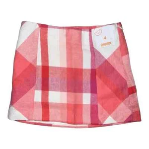 Gymboree Girls Woodland Wonder Fox Pink Orange White Plaid Skirt Size 4 NWT - Picture 1 of 5