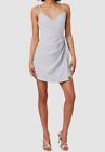 $148 French Connection Women's Blue V-Neck Sleeveless A-Line Mini Dress Size 2