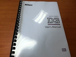 NIKON D3 PRINTED INSTRUCTION MANUAL USER GUIDE 480 PAGES - Picture 1 of 1