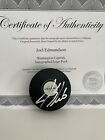 Joel Edmundson Signed Autographed Washington Capitals Hockey Puck W/Case COA
