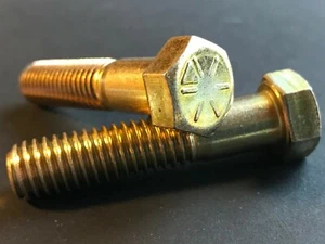 7/16-14 x 2" Hex Head Cap Screw Bolt GRADE 8 Yellow Zinc (1-2-4) N. America Made - Picture 1 of 1