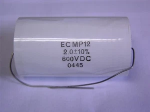 2 Condensadores Electronic Concepts MP12 2uF 600VDC 10% Polipropileno Metalizado - Imagen 1 de 1