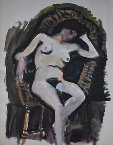 Claude Bonin-Pissarro (1921-2021) (71) - gouache - nu féminin