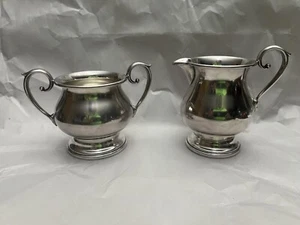 Sheffield Silver Plate Antique Sugar Creamer Set USA 60x EPC - Picture 1 of 5