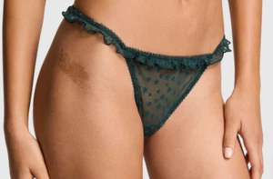 Victoria's Secret Wink V-String G-string Skimpy Strappy Elegant Deep Forest NWT - Picture 1 of 3