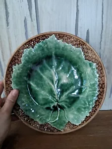Vintage Griffin Smith & Hill Plate Etruscan Majolica 8 3/4 plate Leaf - Picture 1 of 6