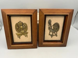 Vintage Early American 3D Framed Wall Art, Set of 2, Japan, 1968 - Picture 1 of 9