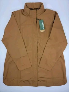NWT Orvis Women’s Pack-and-Go Hooded Rain Jacket XL Light Brown Cinch Waist $168 - Picture 1 of 19