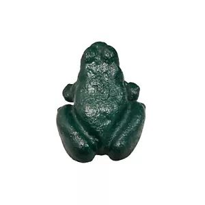 Antico fermaporta in ghisa 1880 arte popolare 4,6 libbre rospo rana verde primitivo - Foto 1 di 8