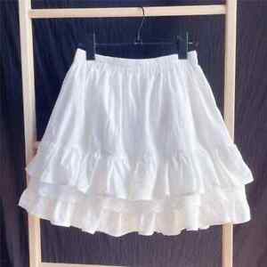 Patchwork Cotton White Mini Skirt High Waist A-Line Skirts for Women Summer